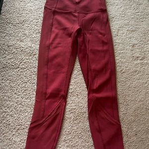 Lululemon Rust Red Corded 7/8 Leggings